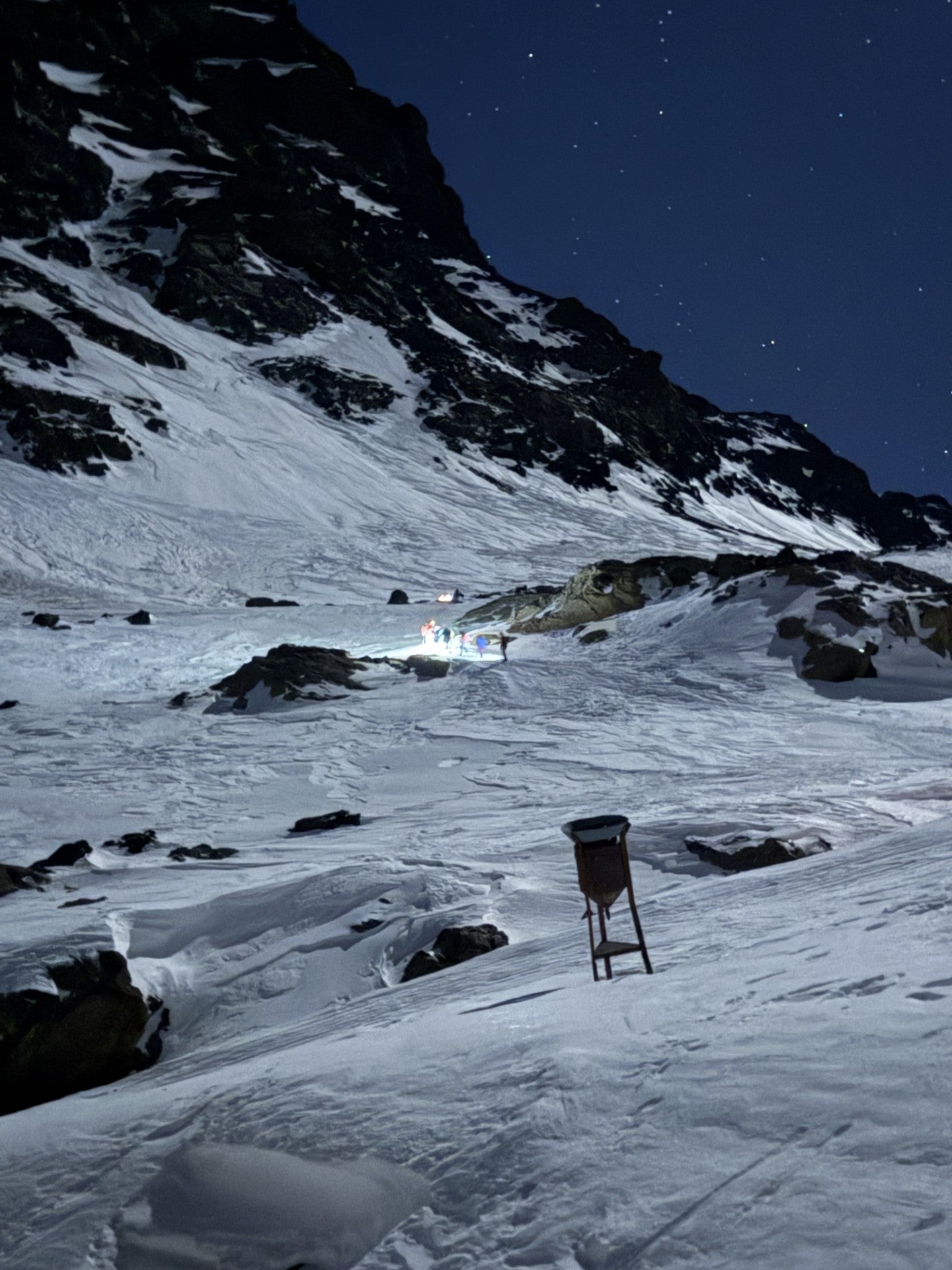 Winter ascent conditions